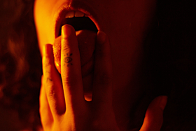 fingers playingfulling touching clothes