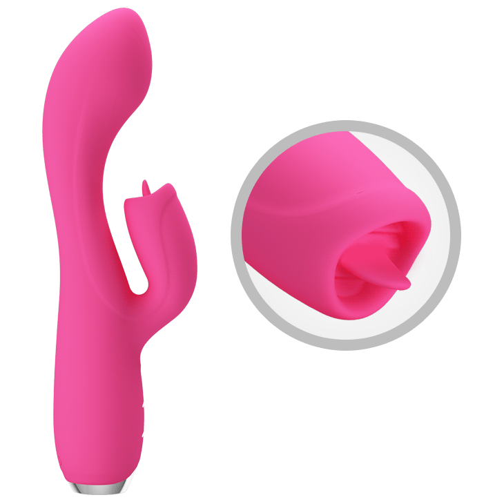 Pretty Love Doreen Rabbit Vibrator Clitoral Licking GSpot Stimulator Pink
