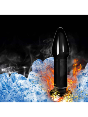 Glass Romance Butt Plug 12 cm (Black) - Lovetoy