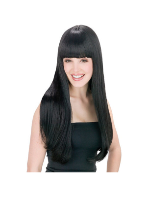 Black Wig with Bangs by Kinksters