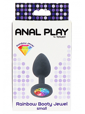 Rainbow Booty Jewel Butt Plug - Small