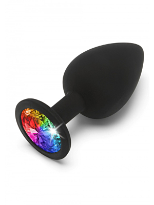 Rainbow Booty Jewel Butt Plug - Large