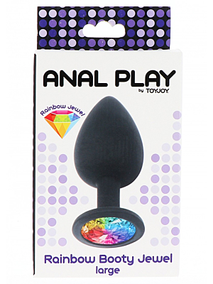 Rainbow Booty Jewel Butt Plug - Large