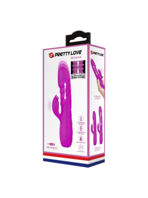 Melanie Power Thrusting Silicone Rabbit Vibrator - Pretty Love