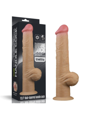 Huge Realistic Silicone Handle Cock 32 cm (Flesh) - Lovetoy