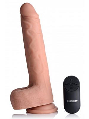 Vibrating & Thrusting XL Dildo with Suction Cup and Balls