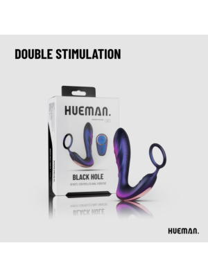 Hueman Black Hole Vibrating Cockring + Plug 11 x 3.3cm