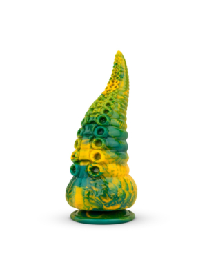 Tentacle Dildo with Suction Cup Green & Yellow - Mythical Mates