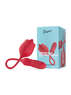 Teazers – Rose Thrusting Dildo Vibrator – Red
