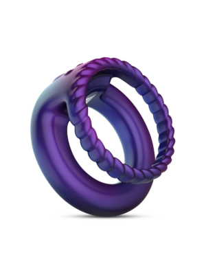 Hueman - Jupiter Vibrating Cock and Ball Ring - Purple