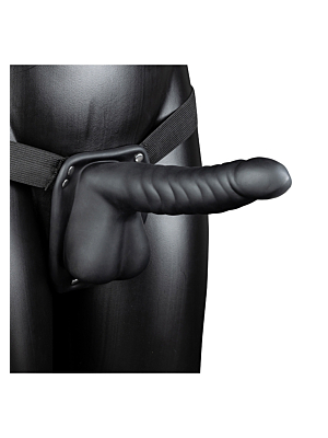 Ribbed Hollow Strap-On with Balls - 8" / 21 cm
