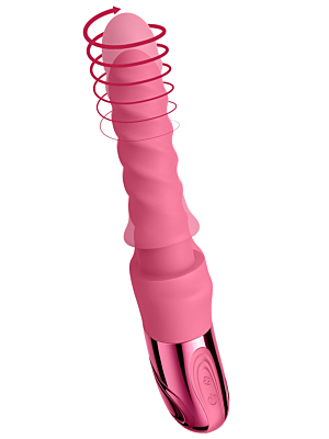 She.E.O Swirl Ribbed Massaging Vibrator - Pink
