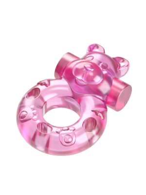 Vibrating Bear Cock Ring – Pink – primary product view