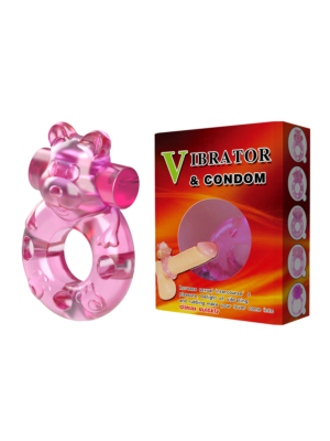 Vibrating Bear Cock Ring – Pink