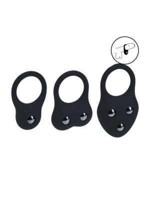 Levelz Silicone Training Cockring Set of 3 - S/M/L - Black