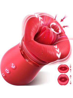 4 IN 1 Mouth Sucking-Licking Vibrator Vibrator Red