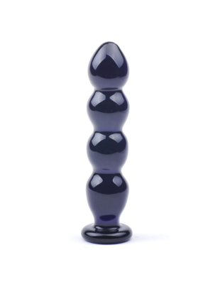 Glass Butt Plug 15.5 cm - Black