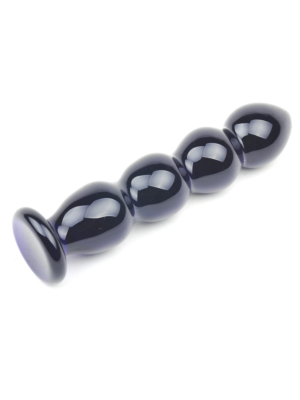 Glass Butt Plug 15.5 cm - Black