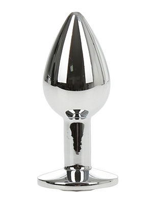 Metal Butt Plug with Black Gem - Kinksters