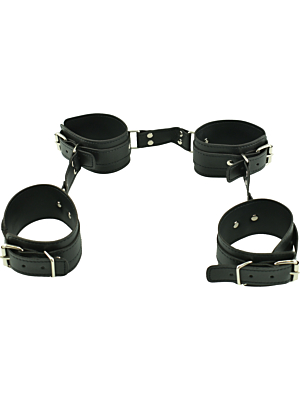 Hand And Foot BDSM Cuffs - Black