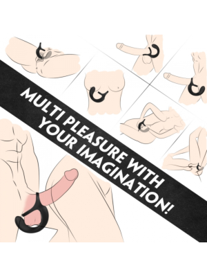 Silicon Double Penis Ring with Anal Stimulator Remote USB 