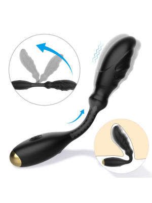  Onyx Stimulator, 9 Vibration Modes, Silicone, USB, Black, 17.2 cm