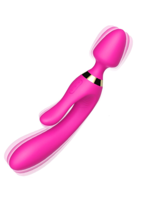 Elegant 2 in 1 Magic Wand Rabbit Vibrator - Pink