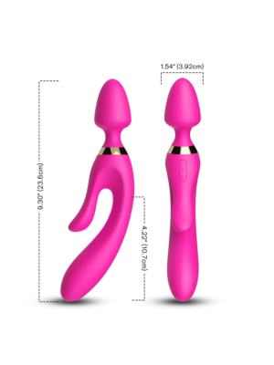 Elegant 2 in 1 Magic Wand Rabbit Vibrator - Pink