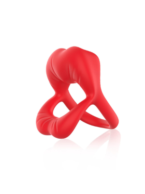 Big Mouth Vibrating Cock Ring – 9 Functions – Red
