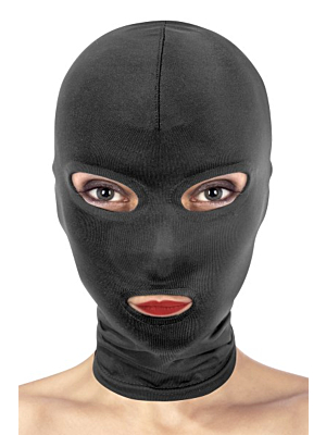 3 hole Hood - Open eyes and mouth spandex mask  - black