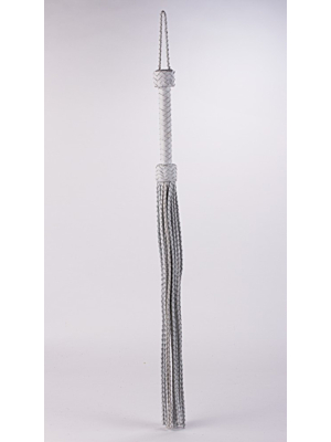 Kid Handle Kid Leather Braided Tails White