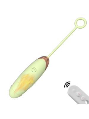 Vibrating Love Egg with Thrusting & Heating – 7 Functions – Remote Control – Green