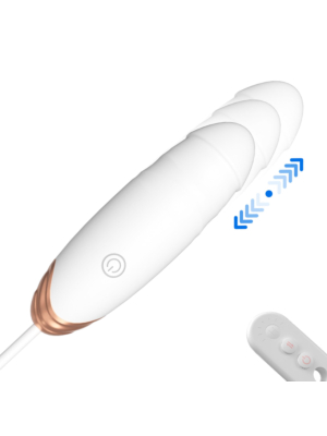 Vibrating Love Egg with Thrusting & Heating – 7 Functions – Remote Control – White