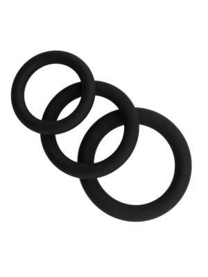 Kinksters 3 Black Silicone Penis Rings