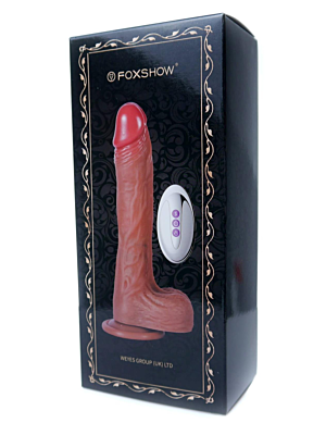 Telescopic Vibrator with Thrusting and Heating Functions 21 cm Skin Tone (Rechargable) 