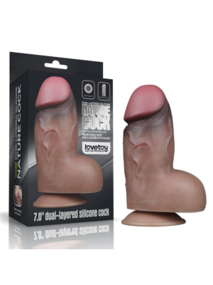 Dual Layered Platinum Silicone Nature Cock 18 cm - Lovetoy