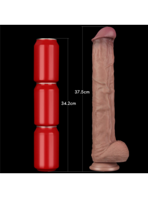 Lovetoy 14.5'' Dual Layered Bendable Silicone Cock XXL(Flesh)