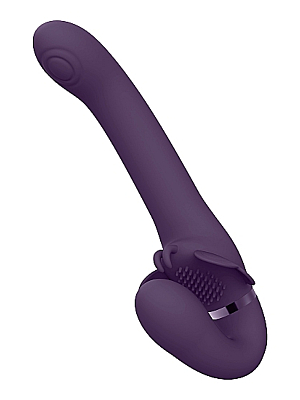 Satu - Pulse-Wave & Vibrating Strapless Strapon - Purple