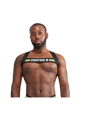 Mister B - X-Back Elastic Harness Black-Yellow
