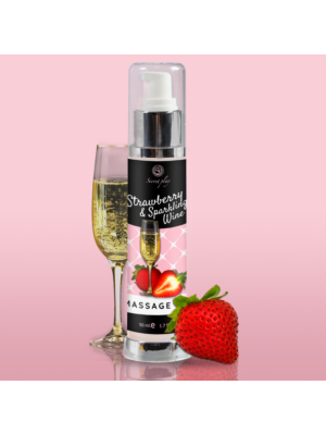 Strawberry & Sparkling Wine Massage Oil 50 ml - Secret Play
