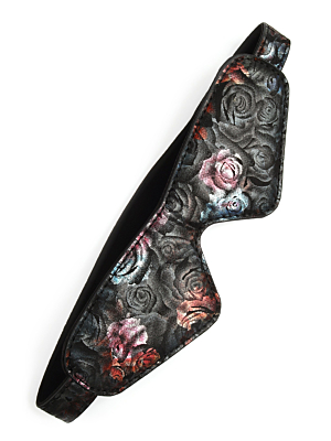 Geisha Floral Jacquard Blindfold - Black