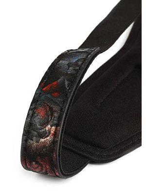 Geisha Floral Jacquard Blindfold - Black