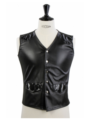 Men's Leatherlook Fetish Vest-L