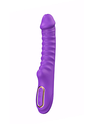 Fantasy Enyalius Ribbed Silicone Vibrator with Warming Function Purple