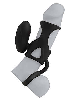 Doc Johnson Kink Caged Vibrating Silicone Cock Cage with Ball Strap