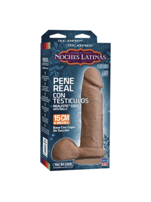 Realistic Dildo - Noches Latinas Realistic ULTRASKYN Cock with Balls Brown