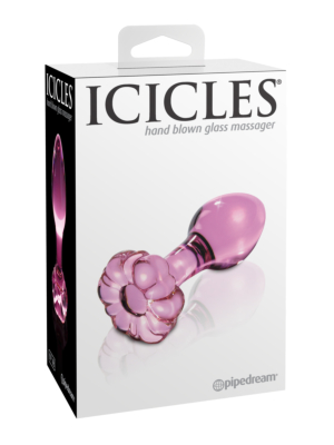 Icicles No. 48 Hand Blown Glass Butt Plug in Pink