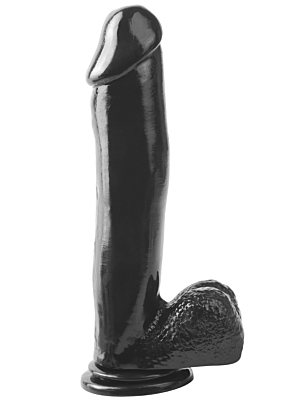Dildo Basix Rubber Works 12" Dong With Suction Cup Black