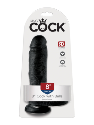 King Cock 20.3 cm Black Dildo with Balls