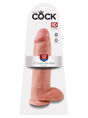 Realistic Dildo - Pipedream King Cock Cock With Balls Flesh 12in